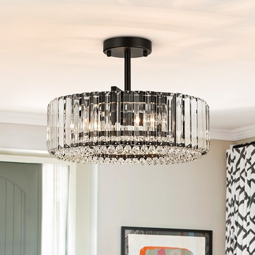 Modern crystal semi flush - modern, semi-flush