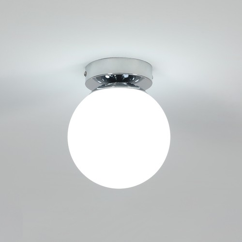 Modern white glass globe - white,