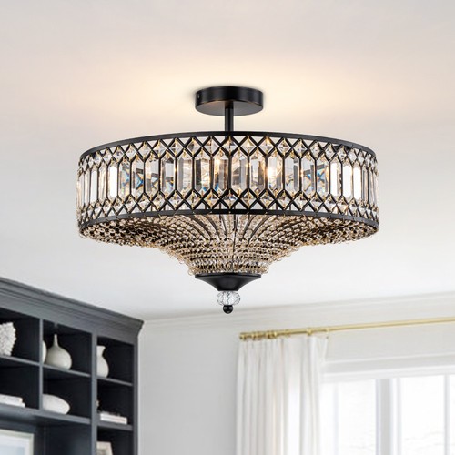 Modern crystal light - 6-light, drum