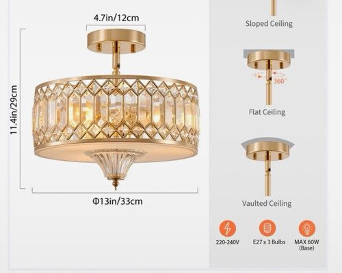 Crystal round flush mount - round,